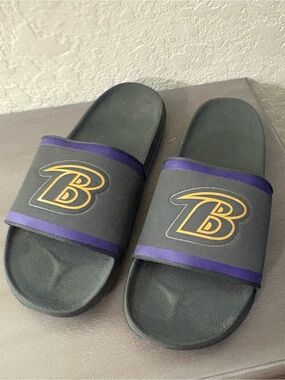 Nike Black Purple Baltimore Ravens 'B' Slide Sandals